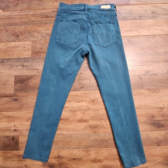 AG Adriano Goldschmied The Farrah Skinny Ankle High Rise Jeans Teal 27R Casual - Picture 11 of 16
